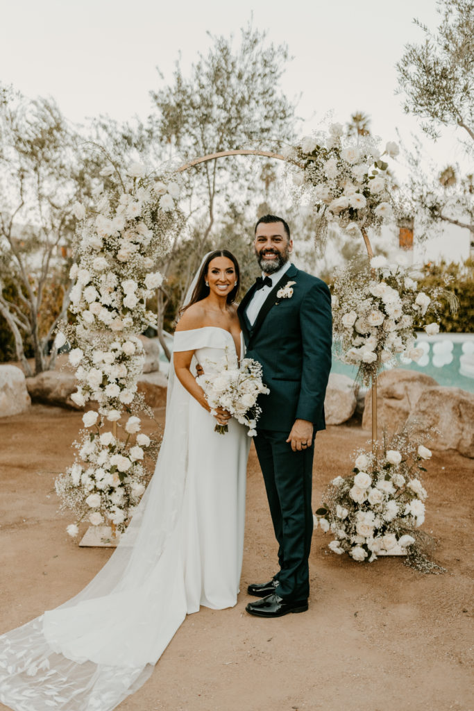 Palm Springs wedding floral arch
