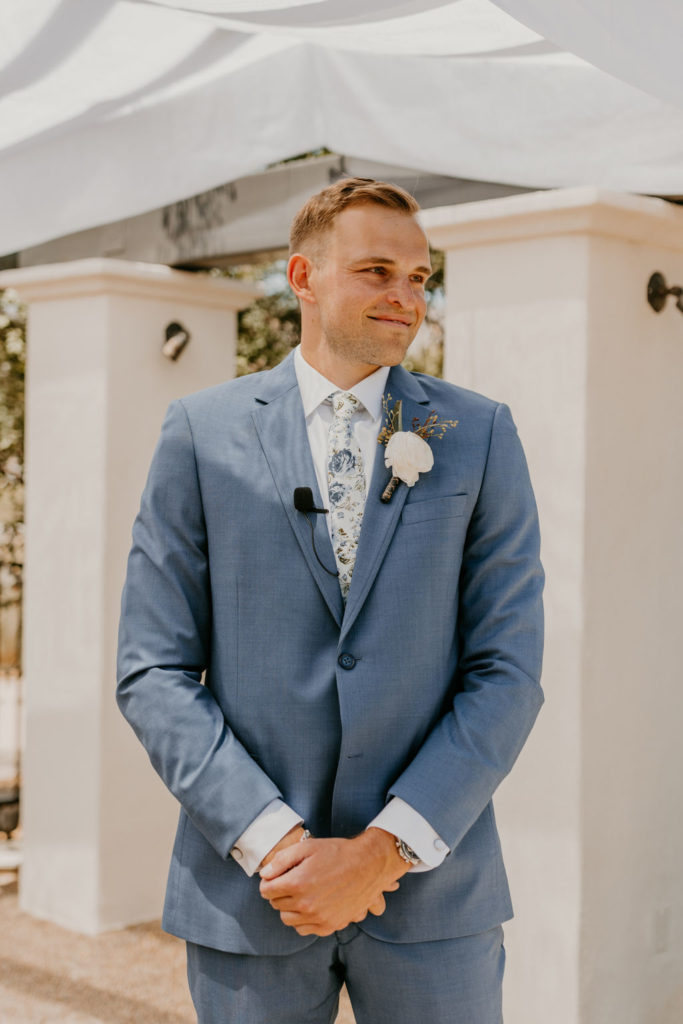 Groom's first look