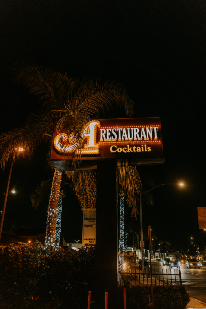The A Restaurant sign