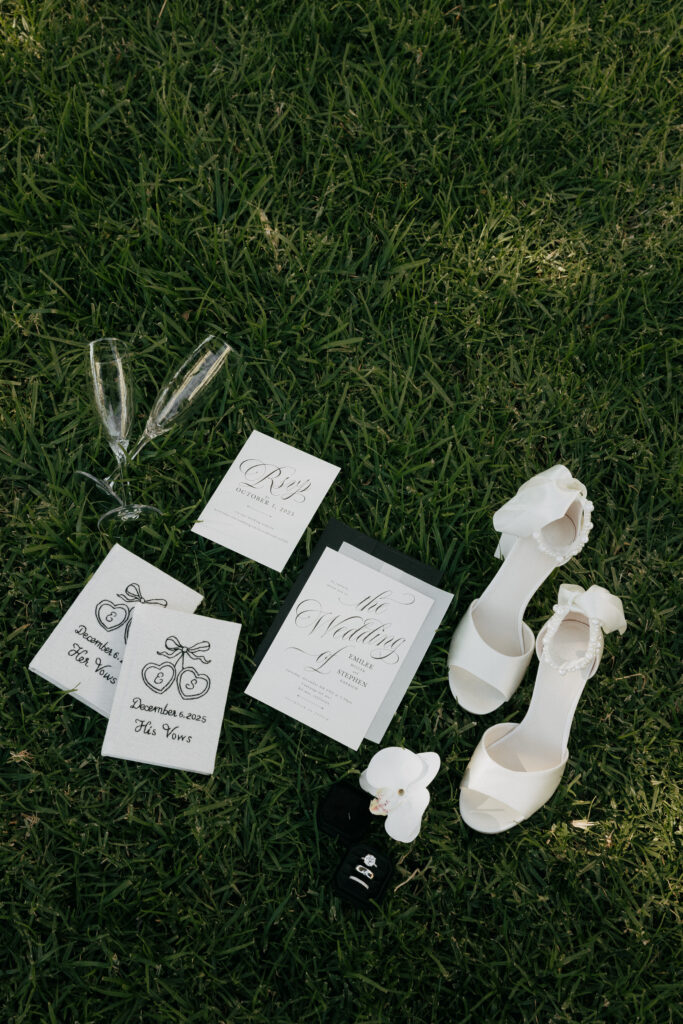 Black and White wedding details